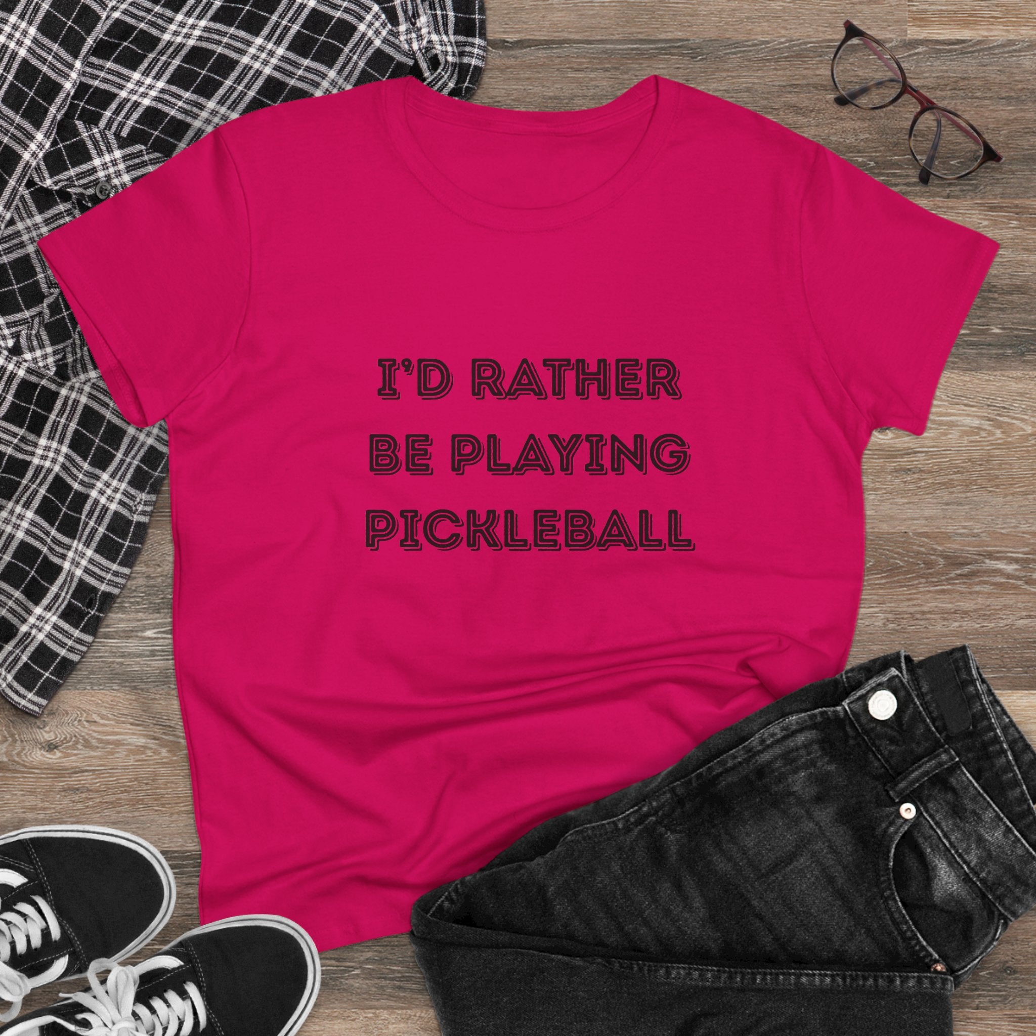 I'd Rather Be Playing Pickleball Women's Midweight Cotton Shirt