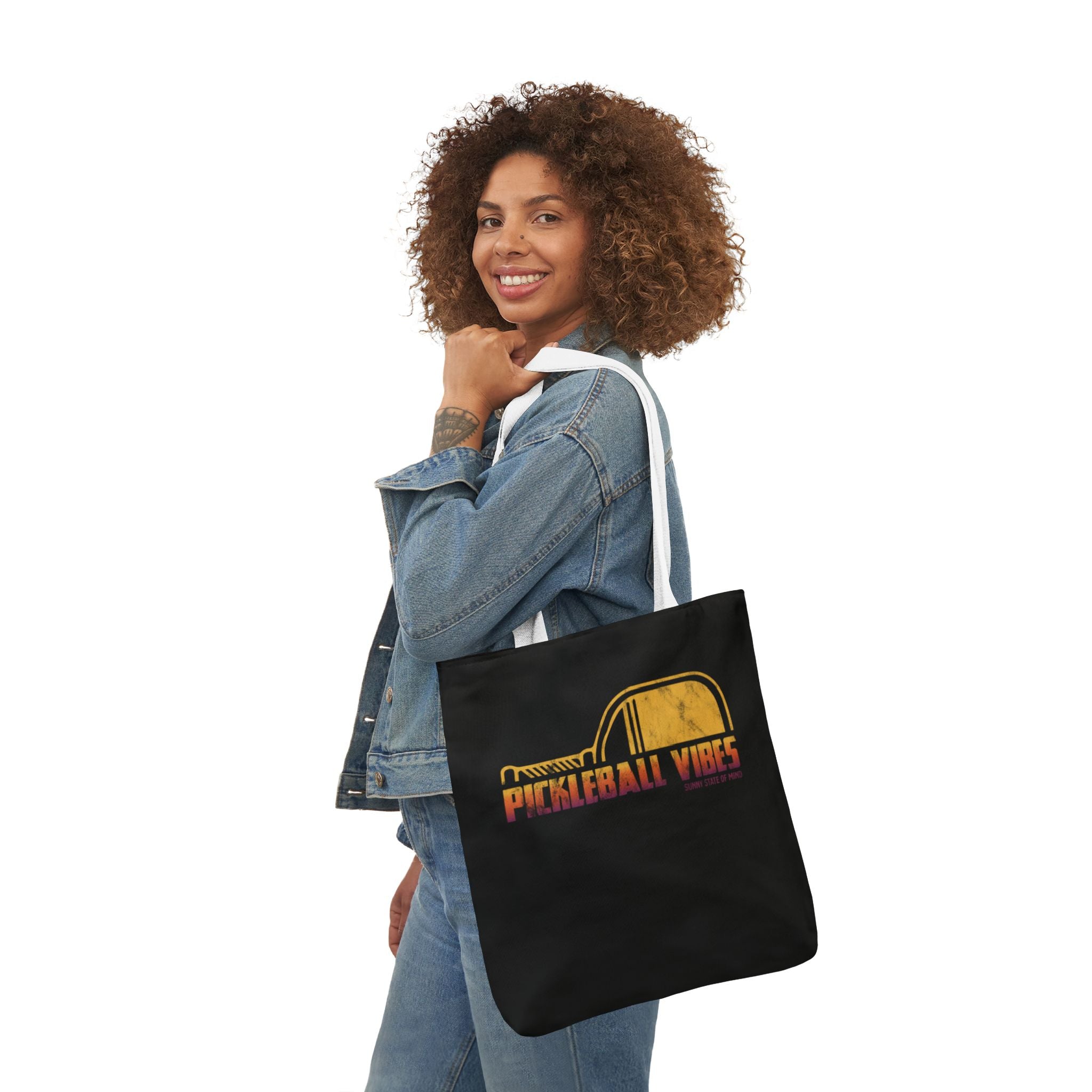 Pickleball Vibes Vintage Faded Canvas Tote