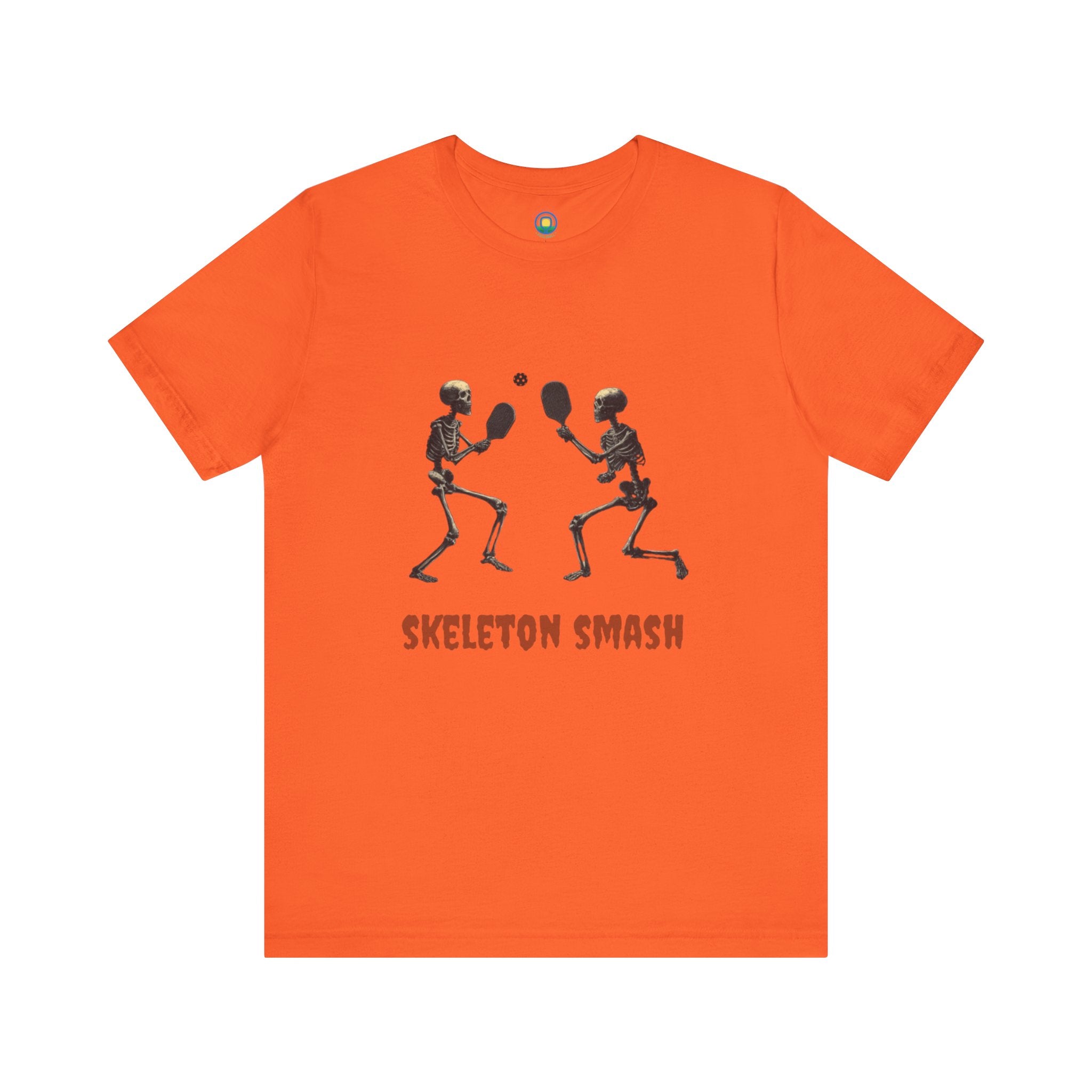Skeleton Smash Pickleball Tee – Funny Halloween Unisex Shirt for Players, Casual Style & Gift for Friends