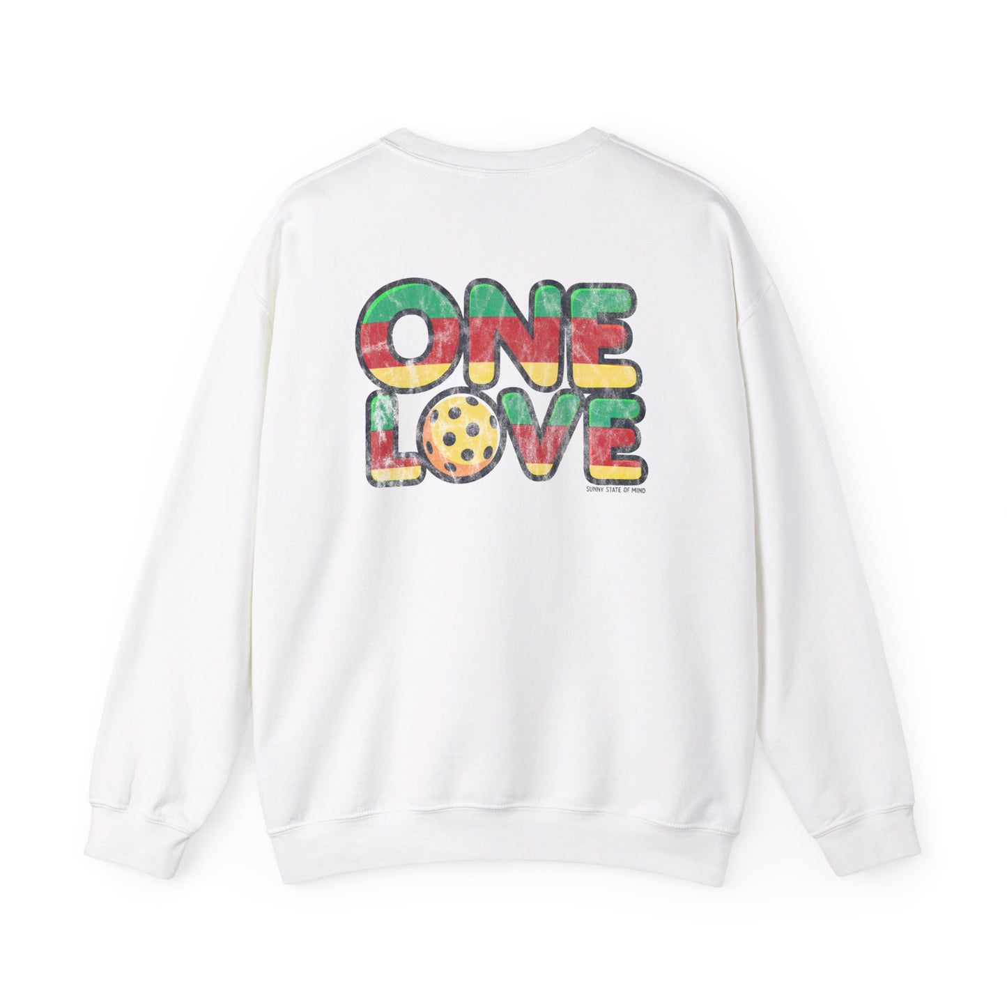 One Love Unisex Crewneck Sweatshirt Graphic on Back