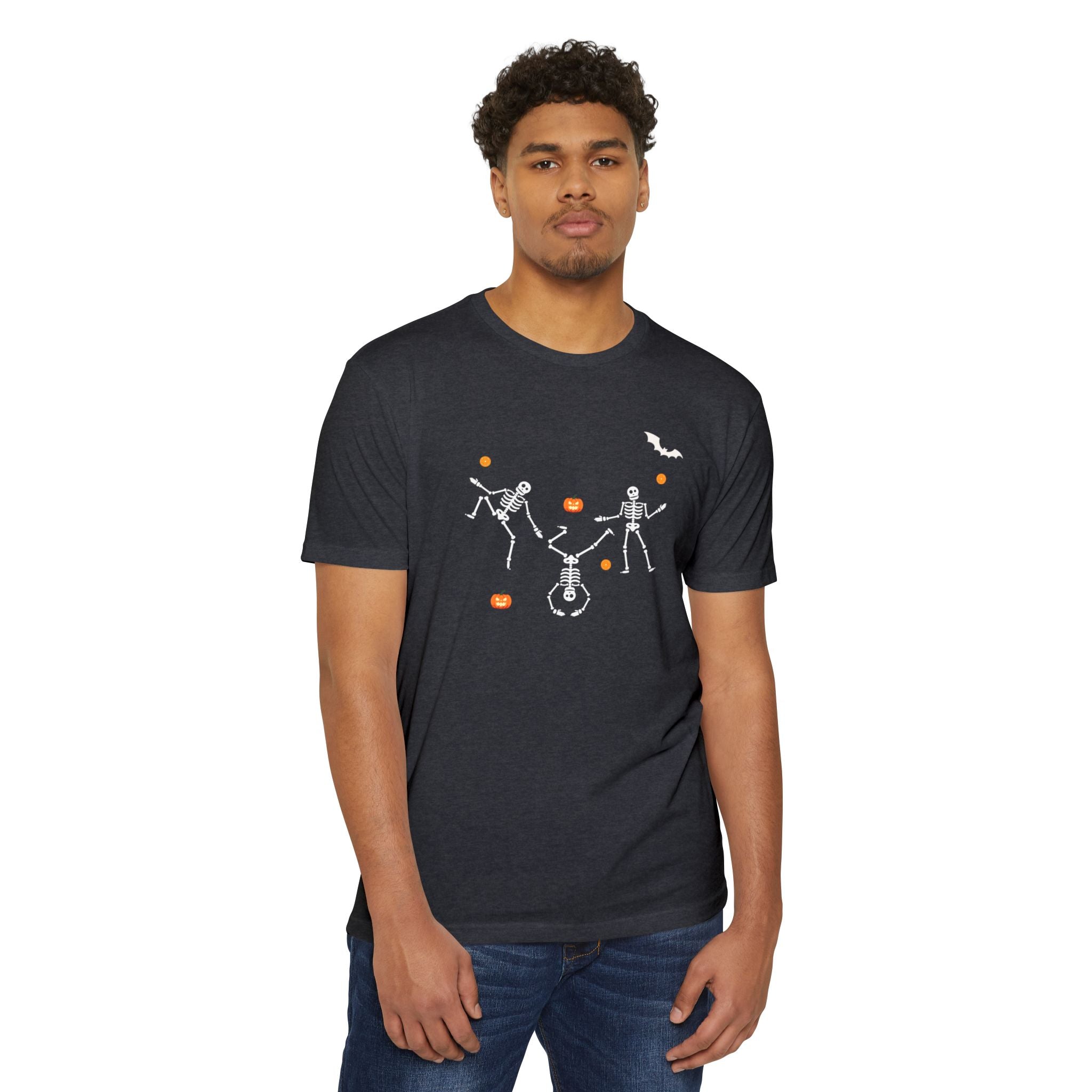 Halloween Skeleton T-Shirt, Unisex Spooky Shirt, Fun Halloween Apparel, Casual Fall Fashion, Halloween Costume Top, Skeleton Design Tee
