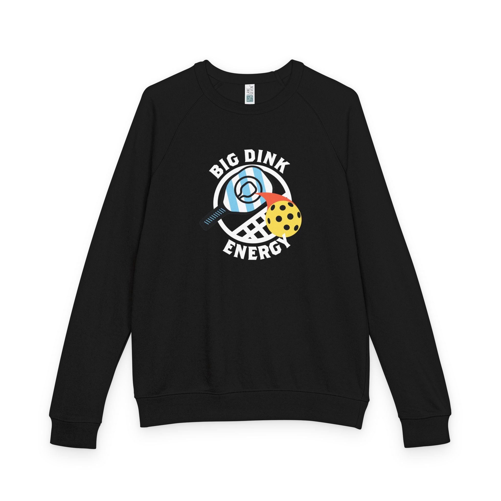 Big Dink Energy™ Pickleball Crewneck – Carolina Blue Paddle Graphic | Unisex French Terry Sweatshirt